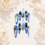 [Moon Jelly] Handcrafted Detachable Luxury Extra-Long Stiletto Blue Star Press-on Nails